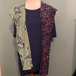 LuLaRoe Irma navy blue size XXS and two pairs of coordinating one size leggings!